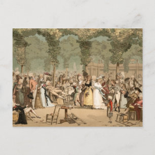 Palais Royal French Aristocrats Garden 1700s Postcard