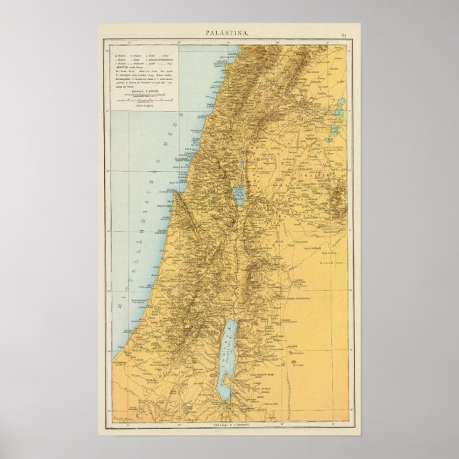 Palastina - Palestine Atlas Map Poster (Front)
