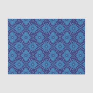"Palatial floral" pattern in blue colours Tissue Paper
