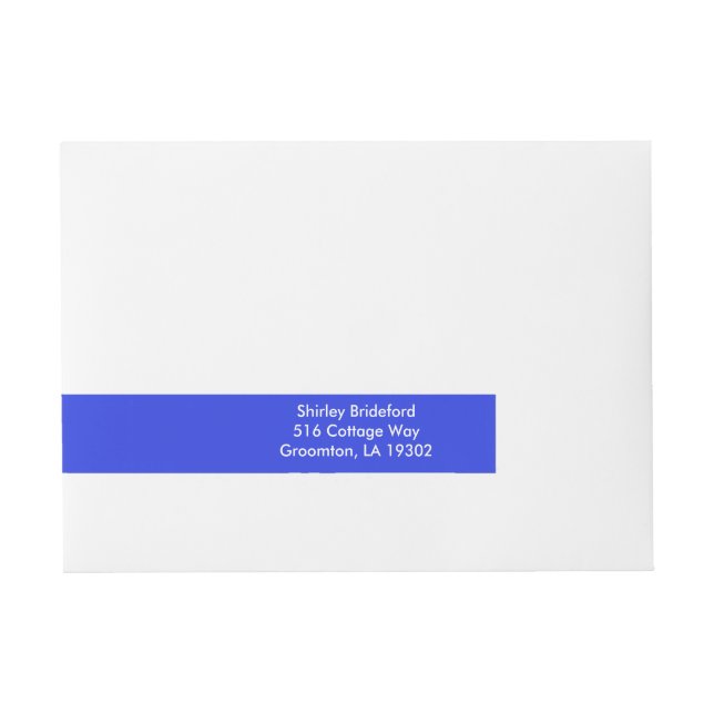 Palatinate Blue Basic Solid Colour Wraparound Address Label (Front)