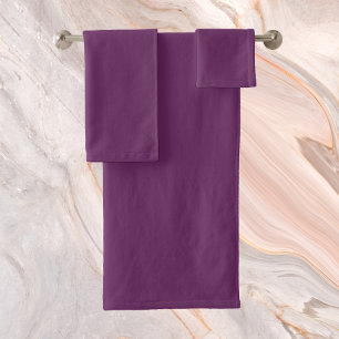 Palatinate Purple Solid Colour Bath Towel Set
