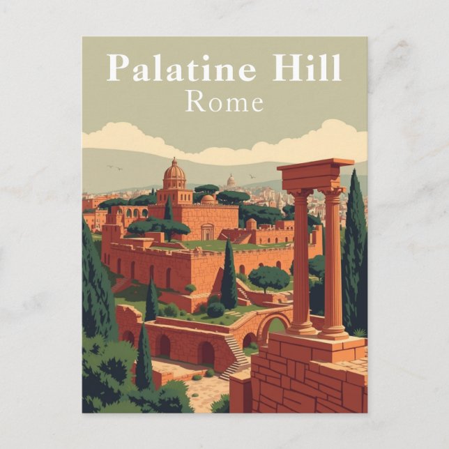 Palatine Hill, Rome, Italy Vintage Art Postcard (Front)