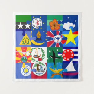Palau 16 States of Belau Decor Tapestry