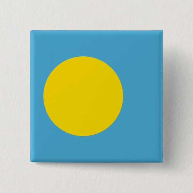 Palau Flag 15 Cm Square Badge (Front)
