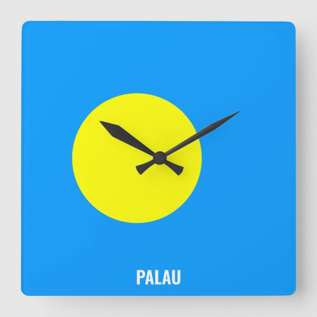 Palau Flag Dazzling Patriotic Square Wall Clock (Front)