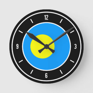 Palau Flag Elegant Round Clock