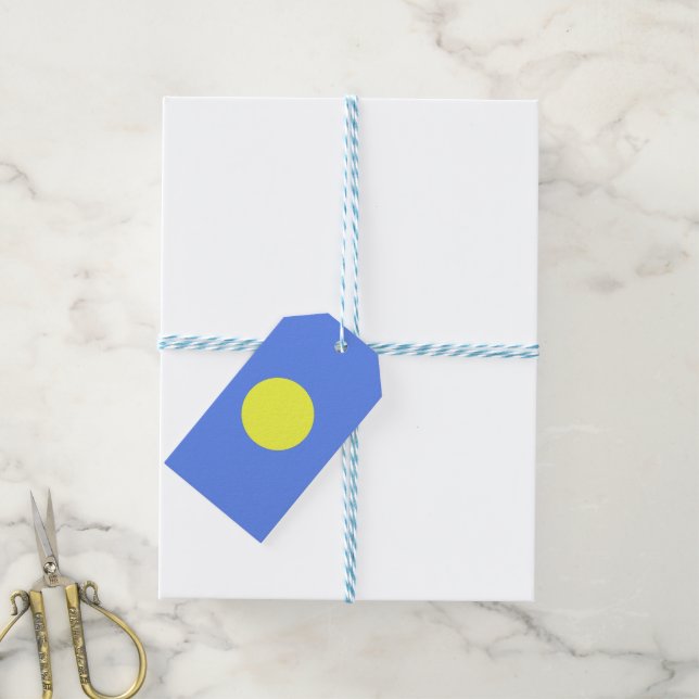 Palau flag gift tags (With Twine)