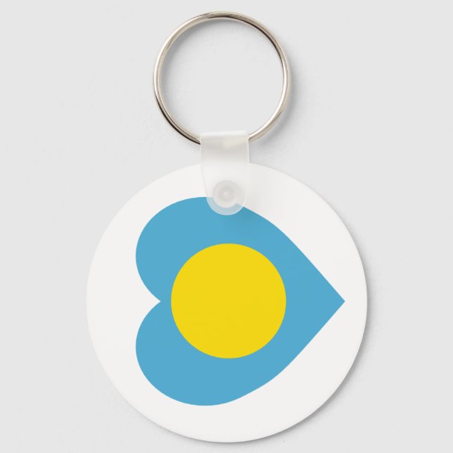 Palau Flag Heart Key Ring (Front)