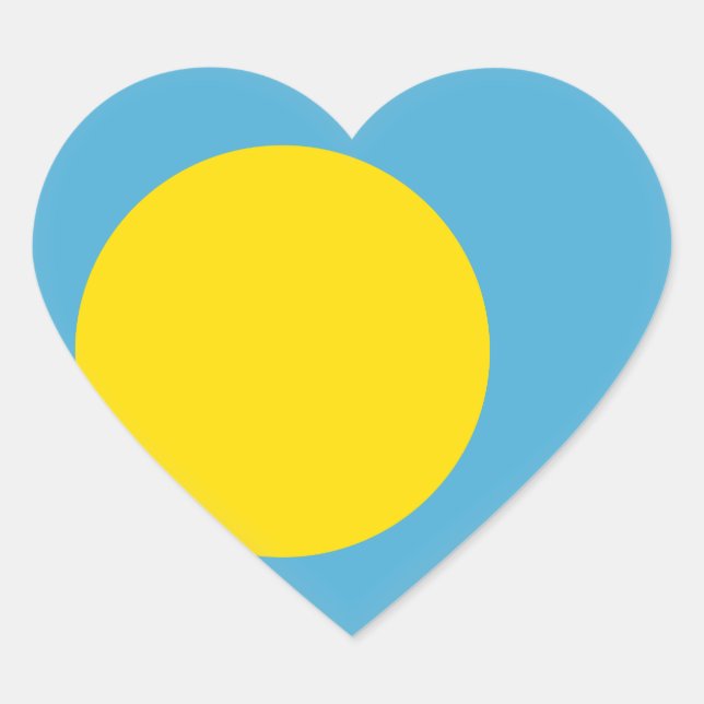 Palau Flag Heart Sticker (Front)