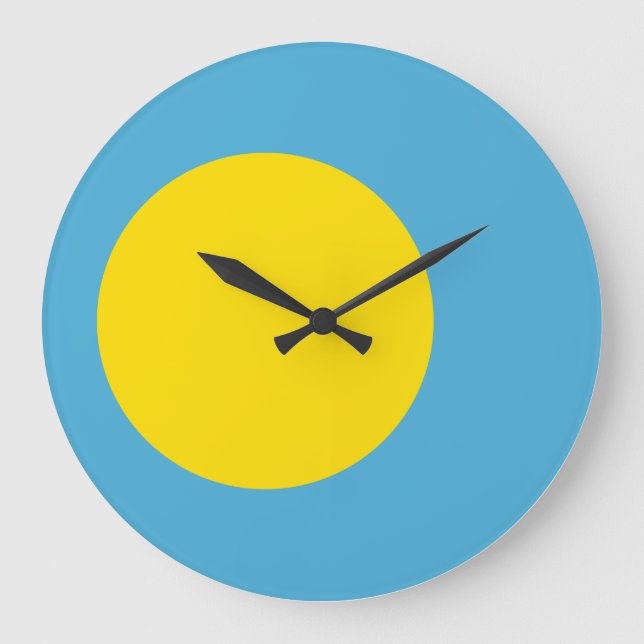 Palau Flag Large Clock (Front)