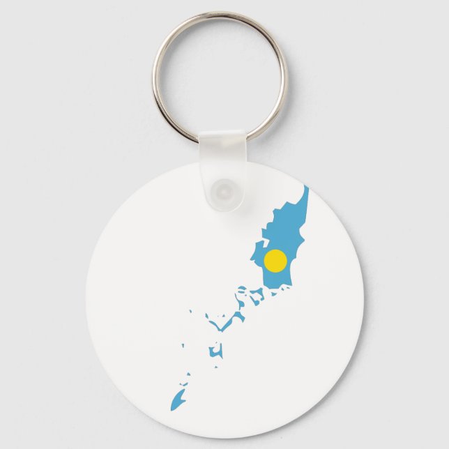 Palau Flag Map Key Ring (Front)
