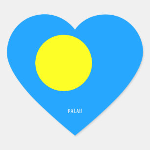 Palau Flag Splendid Patriotic Heart Sticker