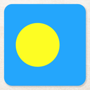 Palau Flag Square Paper Coaster