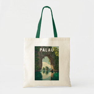 Palau Illustration Travel Art Vintage Tote Bag
