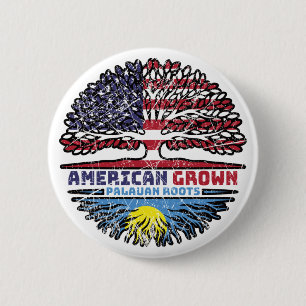 Palau Palauan American USA Tree Roots Flag 6 Cm Round Badge