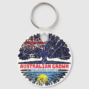 Palau Palauan Australian Australia Tree Roots Flag Key Ring
