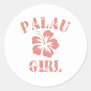 Palau Pink Girl Classic Round Sticker