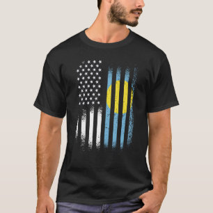 Palauan American Patriot Grown Country USA Flags S T-Shirt