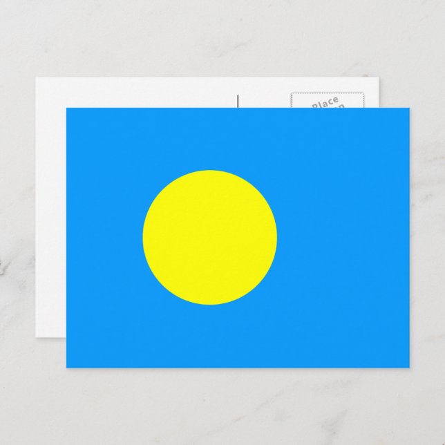 Palauan Flag, Flag of Palau Postcard (Front/Back)