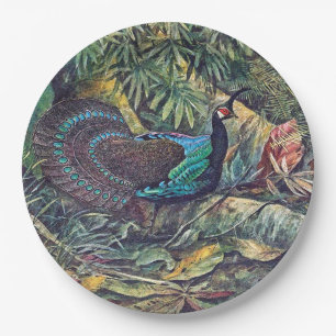 Palawan Peacock Pheasant Bird Animal Paper Plate