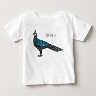 Palawan peacock pheasant bird cartoon illustration baby T-Shirt