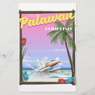 Palawan Philippines flight poster Stationery