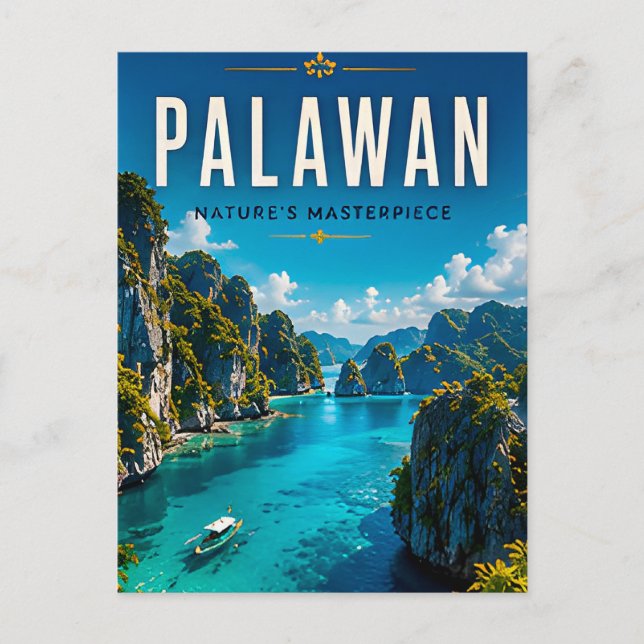 🏝️ Palawan Philippines Lagoon Home Decor 🌊 Postcard (Front)