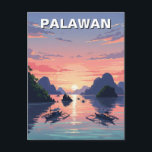 Palawan Philippines Travel Postcard<br><div class="desc">Palawan, an archipelagic province in the western Philippines, is often described as one of the most beautiful island destinations in the world, and for good reason. Its landscape is a breathtaking mix of limestone cliffs, hidden lagoons, white-sand beaches, and crystal-clear turquoise waters. The town of El Nido, in particular, is...</div>