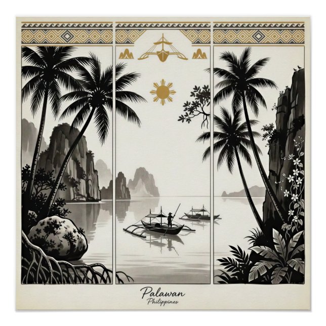 Palawan Philippines Triptych Wall Art (Front)