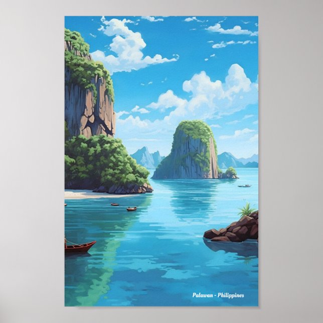 Palawan Philippines Vintage Travel  Poster (Front)
