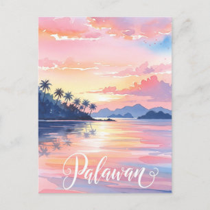 Palawan Philippines Watercolor Travel Postcard