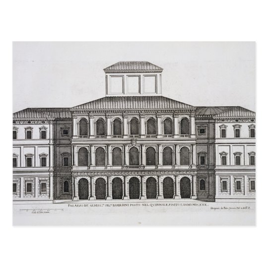 Palazzo Barberini on the Quirinale, finished 1630, Postcard