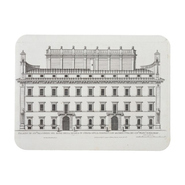 Palazzo Falconieri, Rome, from 'Palazzi di Roma', Magnet (Horizontal)