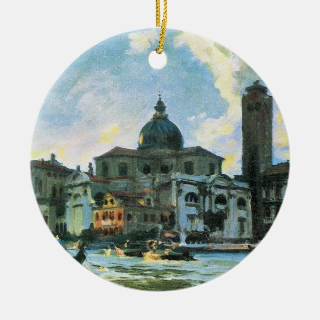 Palazzo Labia, Venice by John Singer Sargent Ceramic Tree Decoration (Front)