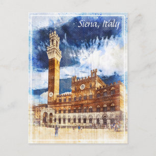Palazzo Pubblico in Siena. Tuscany, Italy. Postcar Postcard