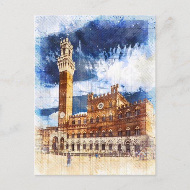 Palazzo Pubblico in Siena. Tuscany, Italy. Postcard (Front)