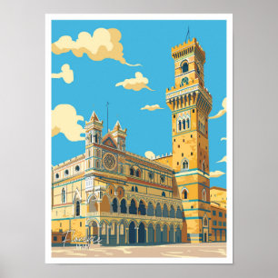 Palazzo Vecchio Florence Italy Vintage Travel Poster