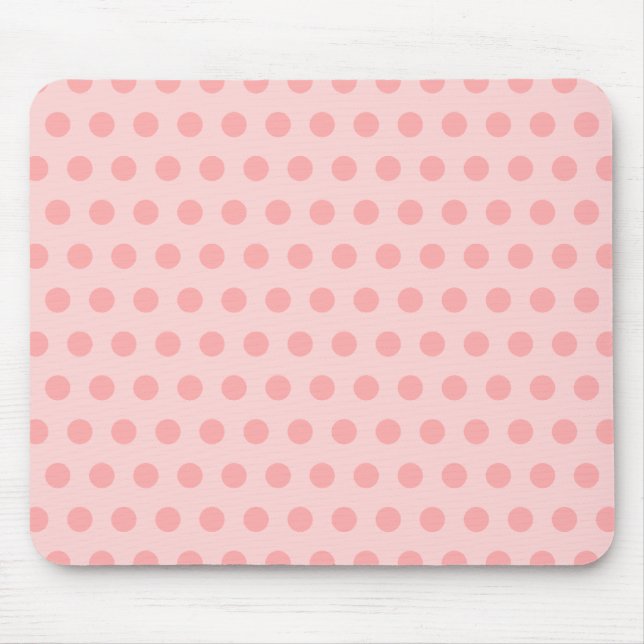 Pale and Classic Pink Polka Dots Mouse Mat (Front)