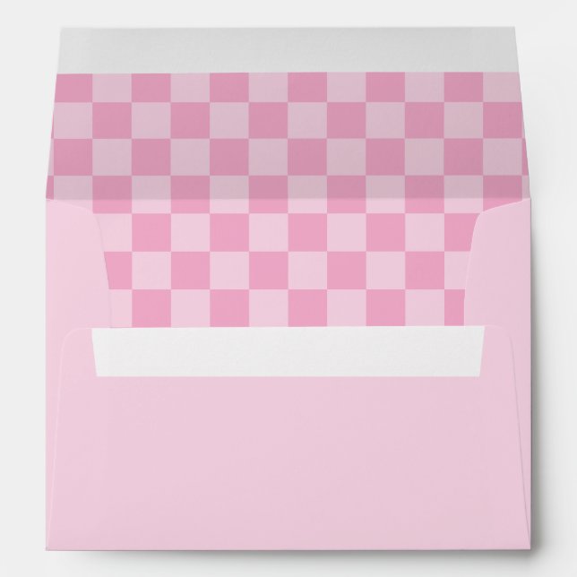 Pale and Light Pink Checkered Envelope (Back (Bottom))