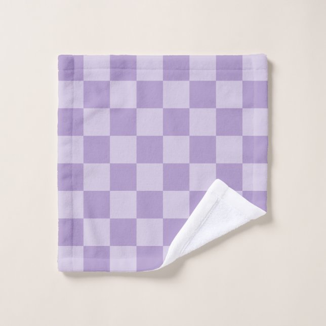 Pale and Pastel Purple Monotone Checkered Wash Cloth (Wash Cloth)