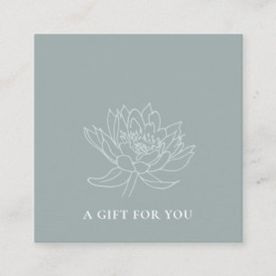 PALE AQUA BLUE GOLD LOTUS FLORAL GIFT CERTIFICATE