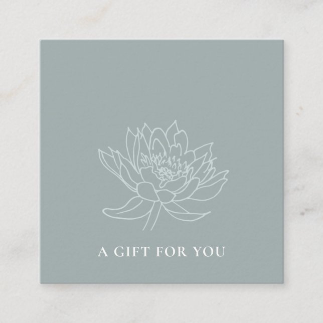 PALE AQUA BLUE GOLD LOTUS FLORAL GIFT CERTIFICATE (Front)