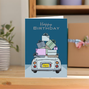 Pale Aqua Figaro Figarations Happy Birthday Card