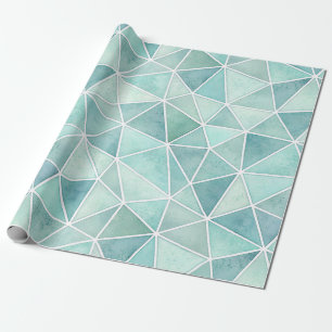 Pale Aqua Geometric Mosaic – Polygon Wrapping Paper