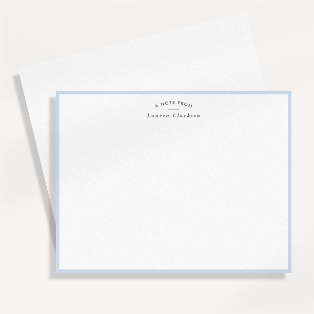 Pale Baby Blue Border Personalised Note Card (Creator Uploaded)