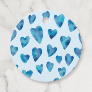 Pale Baby Blue Watercolour Heart Gift Tag