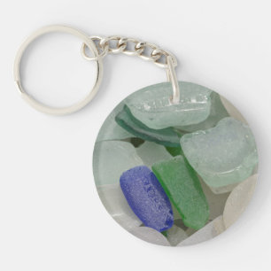 Pale Beach Glass Key Ring