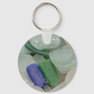 Pale Beach Glass Key Ring