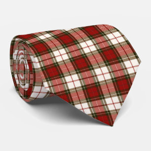 Pale Beige and Red Plaid Tie