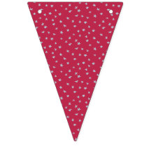 Pale Blue American Stars on Red Bunting Banner